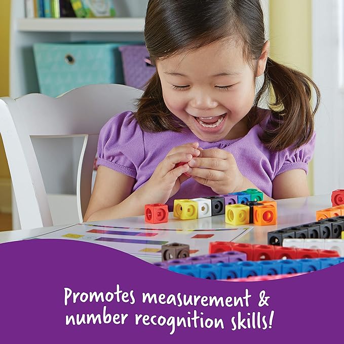 Learning Resources MathLink Cubes Early Math Activity Set - 115 Pieces, Ages 4+, Kindergarten STEM Activities, Linking Cubes, Connecting Cubes