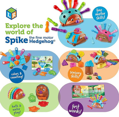 Learning Resources Spike the Fine Motor Hedgehog Puzzle Playmate - 11 Pieces,Ages 18+ months Fine Motor Game, Color and Shape Recognition Toddler Montessori Toys