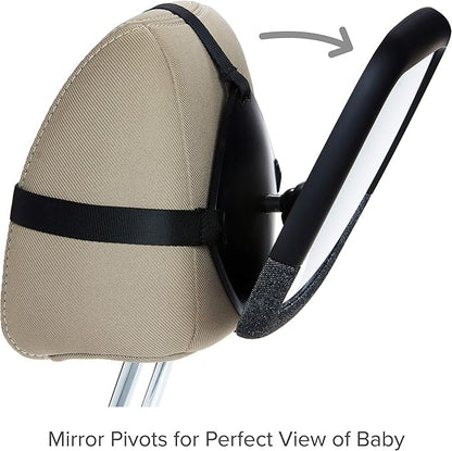 Munchkin Baby Car Mirror for Rear Facing Car Seats, Pivot 360 Baby in-Sight Adjustable Auto Mirror, Black, 2 Pack