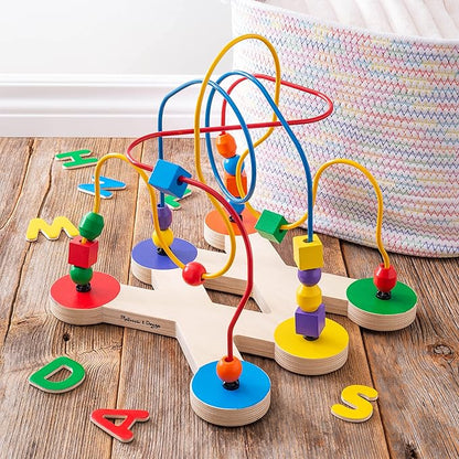 Melissa & Doug Classic Bead Maze - Wooden Educational Toy - Wooden Bead Maze Toy For Toddlers Ages 3+