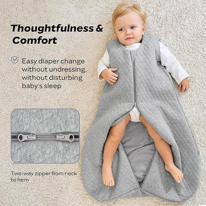 JELLYMONI Baby Sleep Sack TOG 2.5, 18-24 Months Winter Baby Wearable Blanket, 100% Cotton Infant Sleeping Sack 2-Way Zipper Warm Quilted Sleepsack
