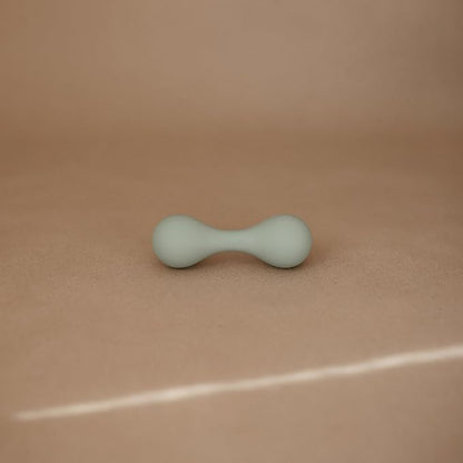 mushie Silicone Baby Shaker Rattle Toy | Ages 3+ Months (Cambridge Blue)